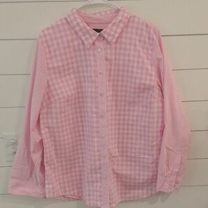 Talbots Pink Checkered Shirt